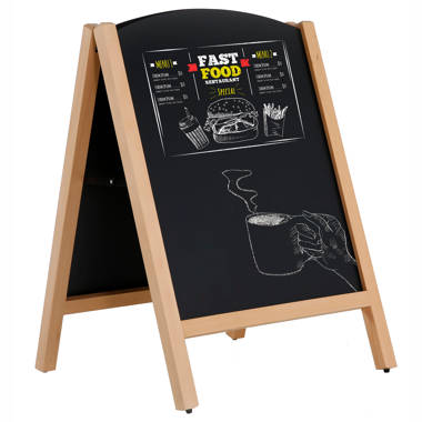 MT Displays Wood Chalkboard with Slide in Panels