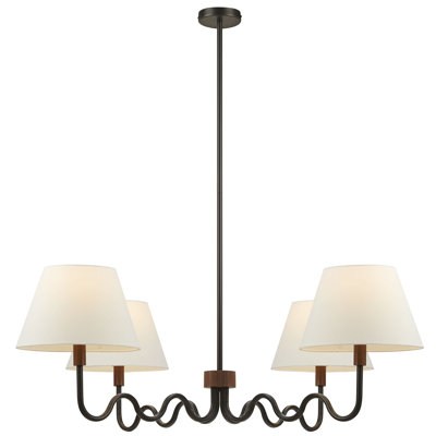 Luminaire suspendu à 4 branches Sunlit Squiggle en noyer noir