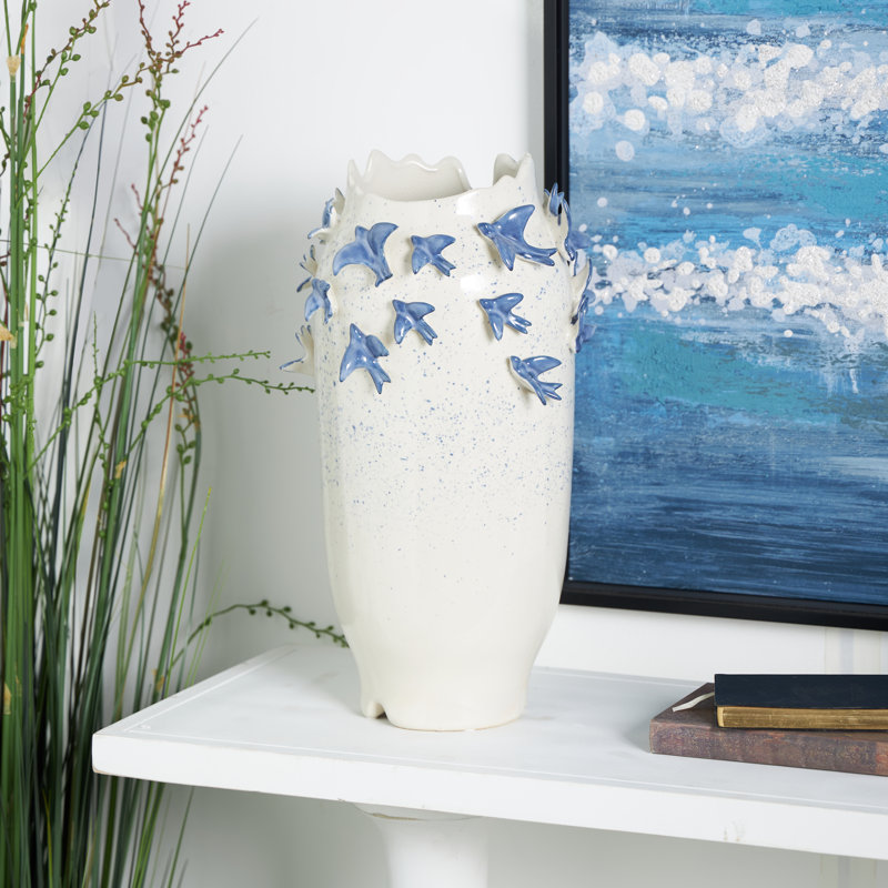 Euphemia Ceramic 3D Bird Novelty Vase, 18" H x 11" W x 11" D
