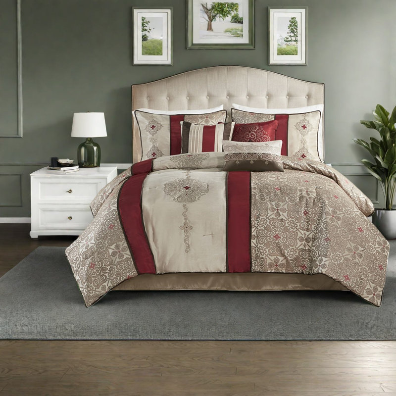 Piece Cal King Bedding Sets, Polyester Jacquard Modern Home