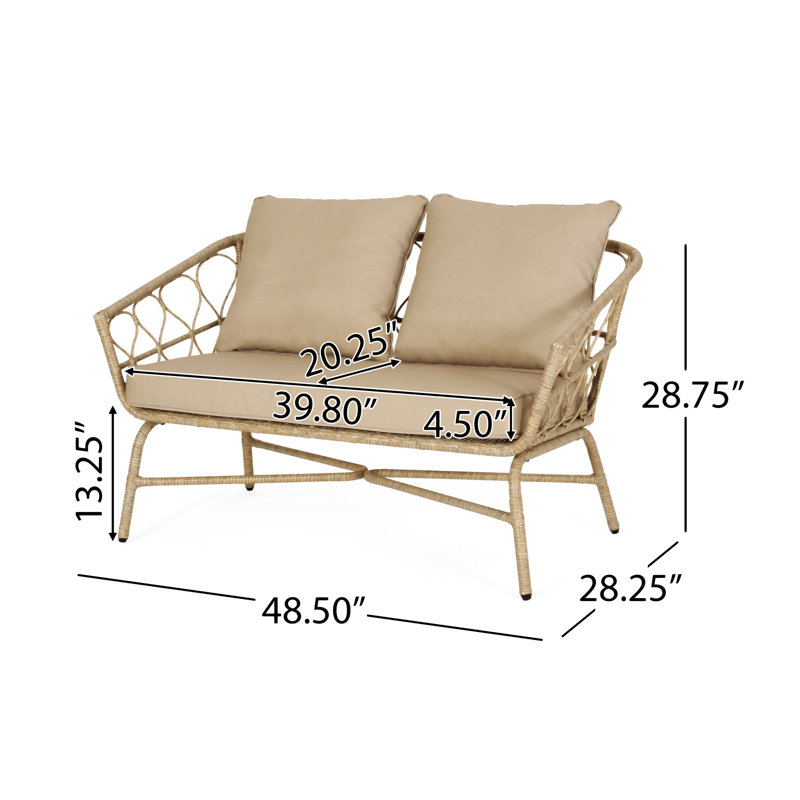 Raynette 48'' Iron Outdoor Loveseat