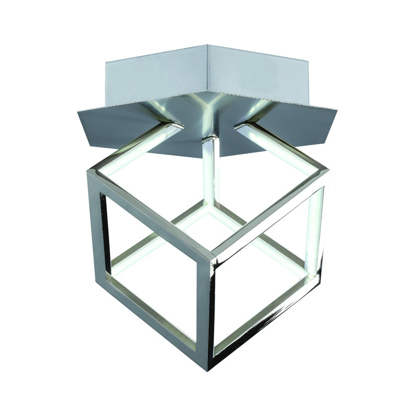Plafonnier encastré carré moderne Kingsbridge Chrome, Nickel