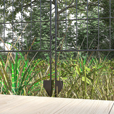 Clôture de jardin, paquet de 4 panneaux de clôture en acier, L 11,4 pi x H 43 po, bordure de bordure décorative résistante à la rouille pour animaux