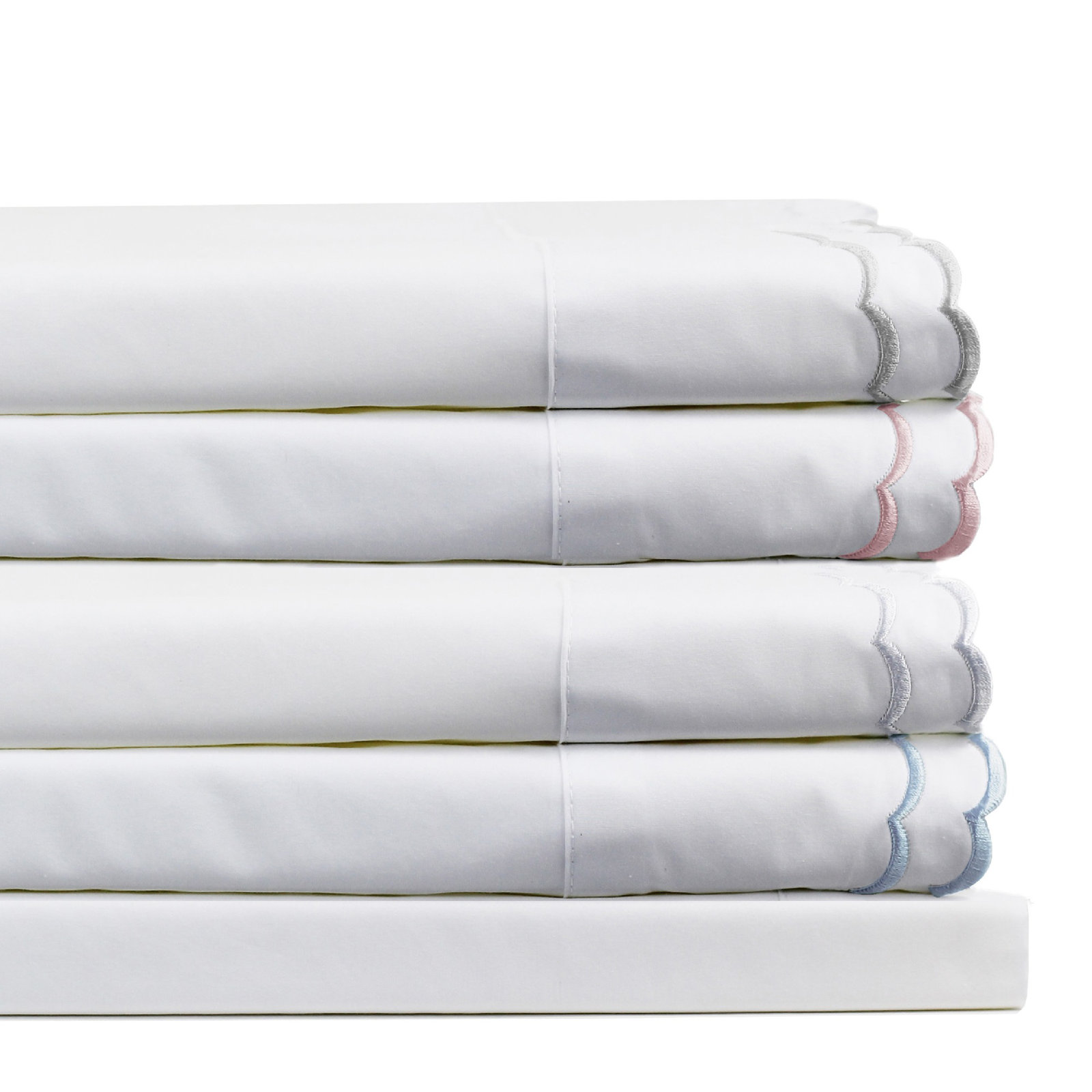 Bara Cotton Sheet Set, Twin Sheet Set with 1 Pillowcase, Rose/White