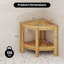 Banc de douche d'angle en bois de teck avec tablette de rangement
