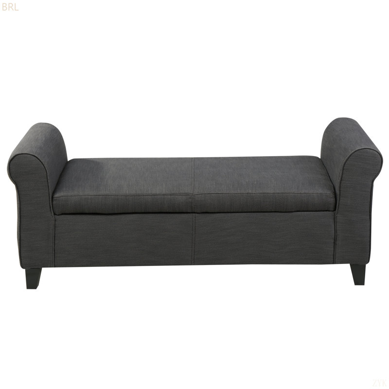HAYES ARMED STORAGE BENCH, Gray
