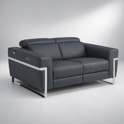 Causeuse en cuir italien de qualité supérieure avec fauteuil inclinable Global United