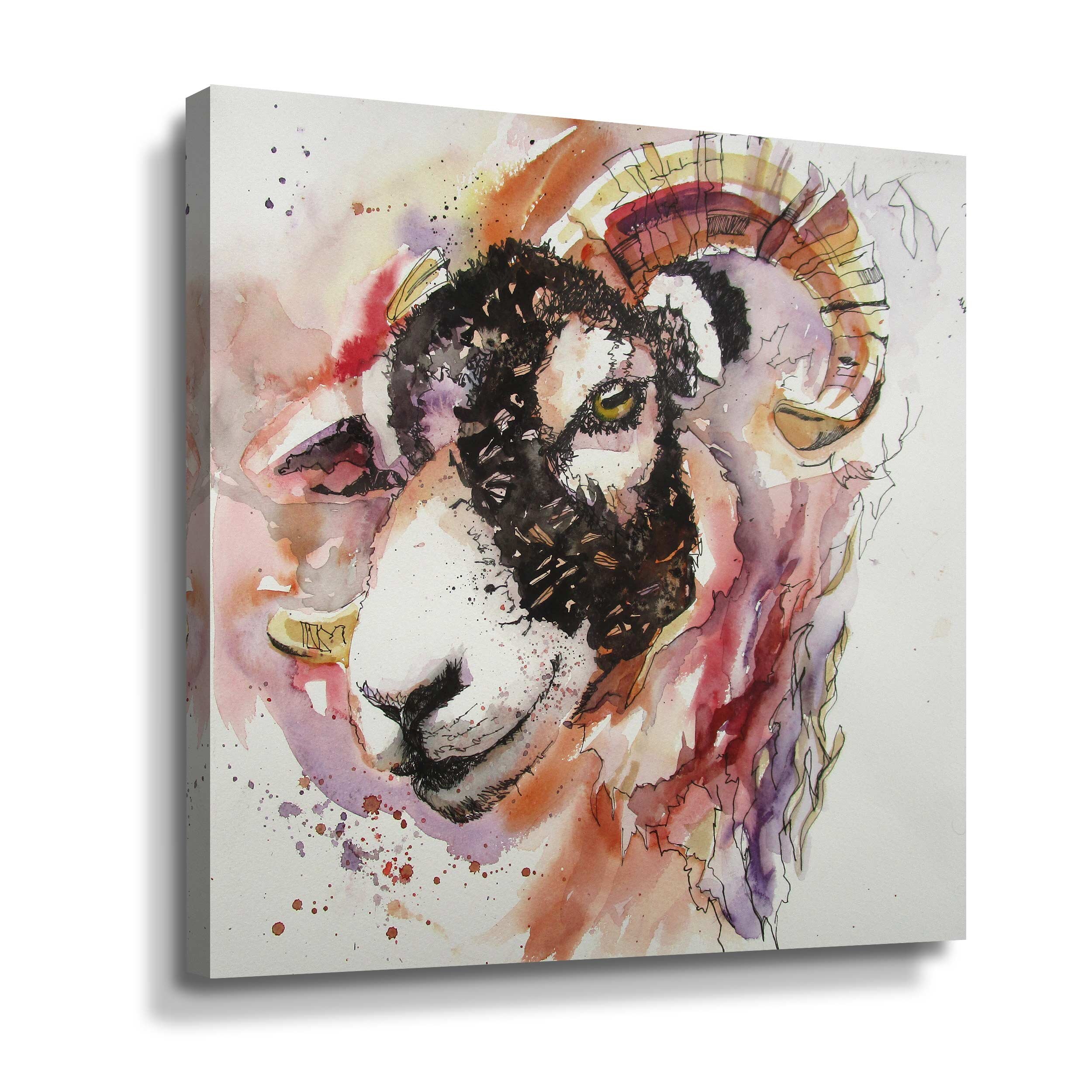 Millwood Pines Ram On Canvas Painting | Wayfair