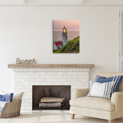 Stupell Industries Lighthouse at Sunset Canvas Wall Art Design by Jeff Poe