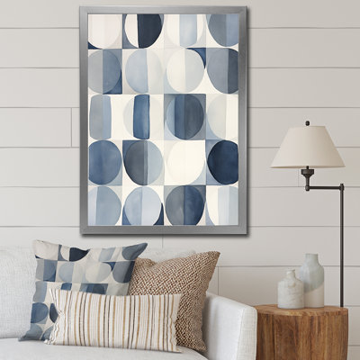 " Universal Grid Circular Watercolor Retro Blue "