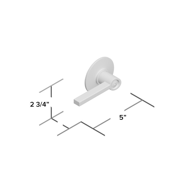 Levier de porte à clé Latitude avec rosette ronde Latitude, Chrome satiné