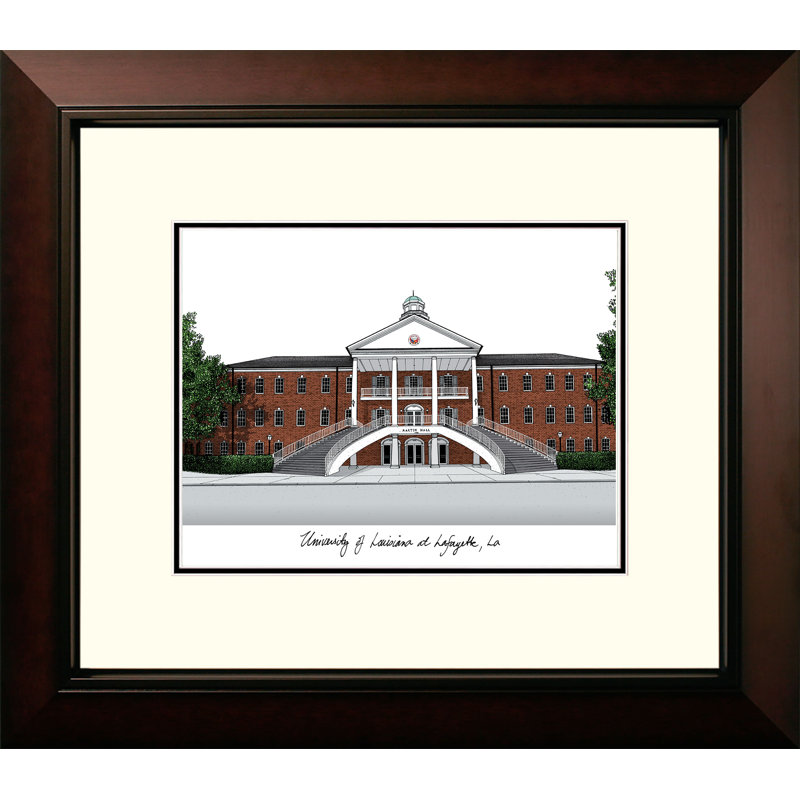 Cadre photo de lithographie héritée alumnus traditionnel ncaa louisiana-lafayette ragin cajuns