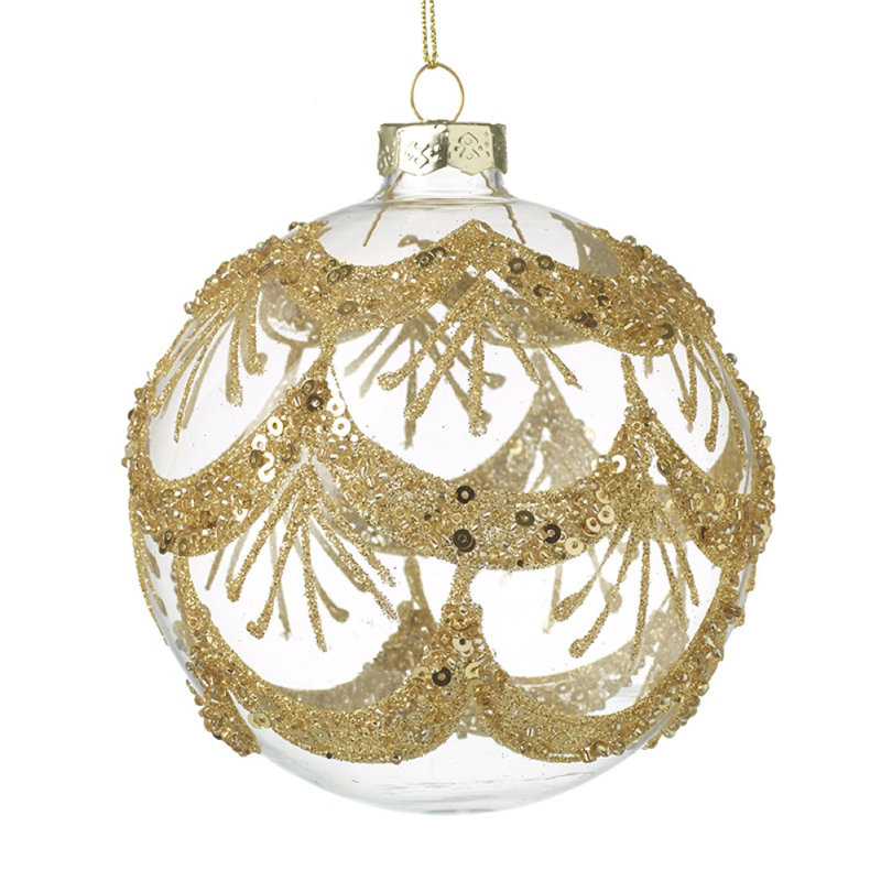 10cm Clear Glass Ball Ornament