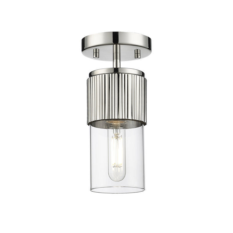Plafonnier encastré 12 lumières Bolivar, Transparent, H 8,75 po x l 4 po x P 4 po, Nickel poli