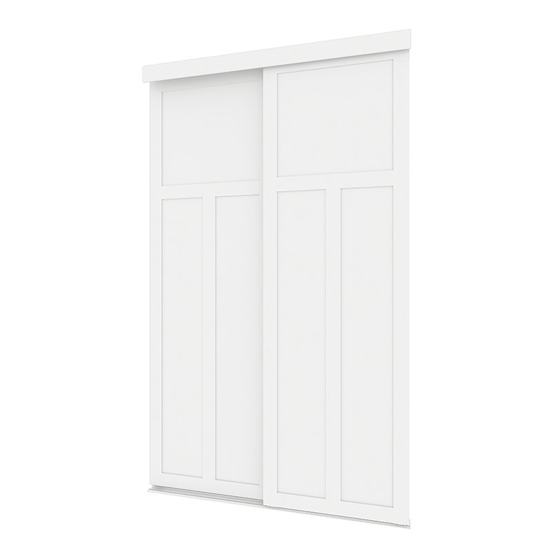 Portes de placard coulissantes à panneaux en bois manufacturé et en métal Mission, 72 po x 80,5 po
