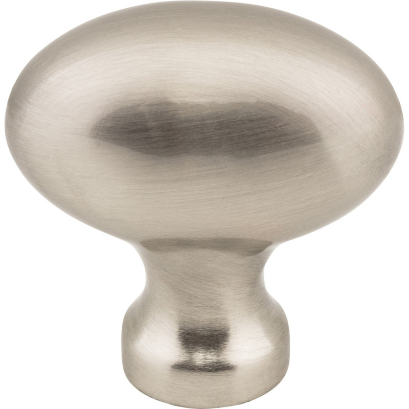 Oversized Lyon 1 5/8" Length Oval Knob, Satin Nickel