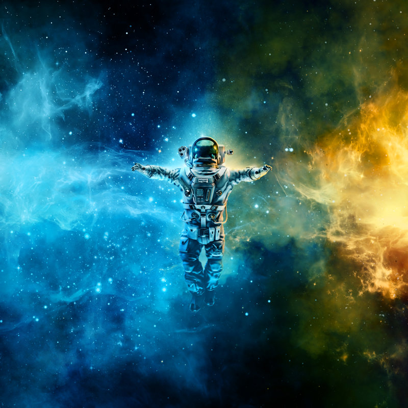 Astronaut In Space by Grandeduc - Wrapped Canvas Print, 30cm H x 30cm W x 3.8cm D
