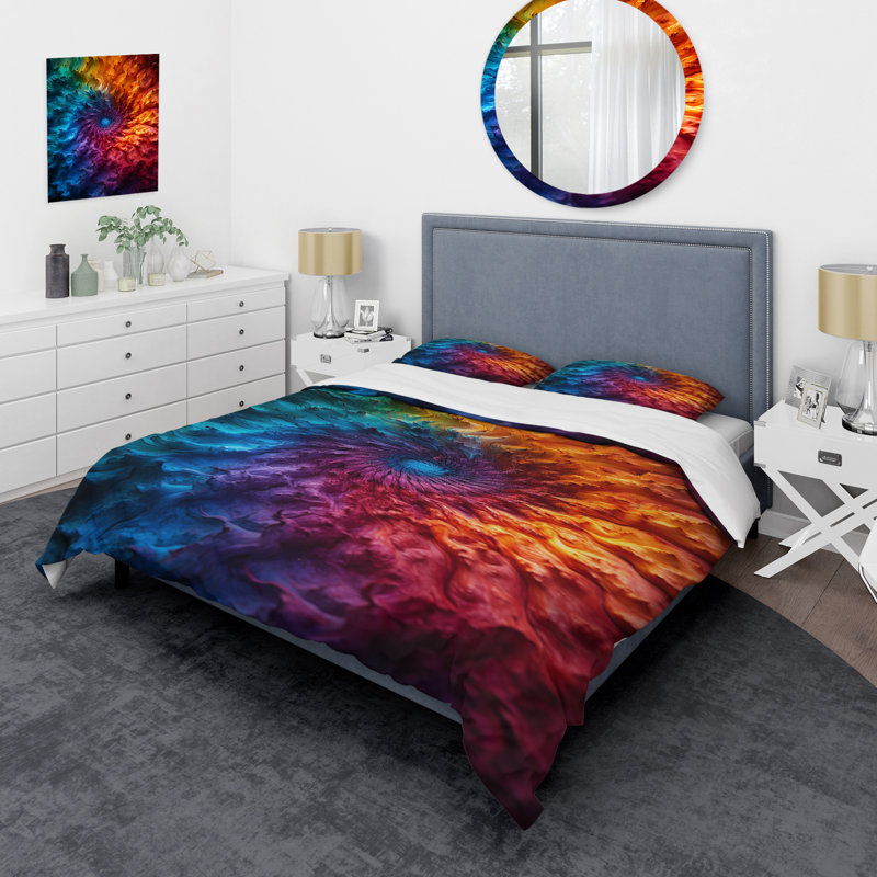 Ensemble de housse de couette Colorful Space Fractal Spiral II - Abstract Fractal