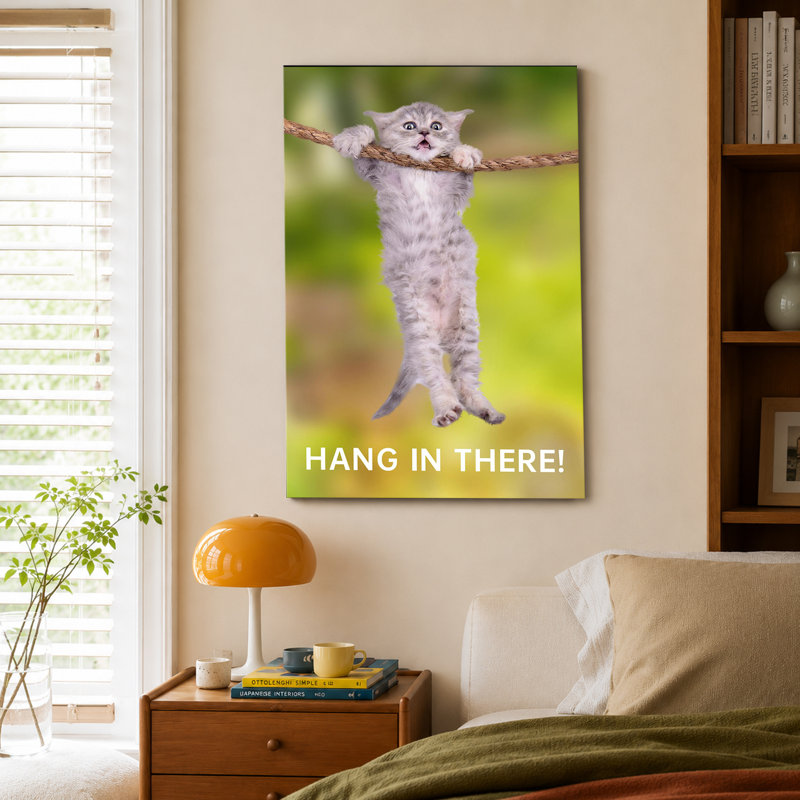 affiche murale chat suspendu, 24 po x 36 po