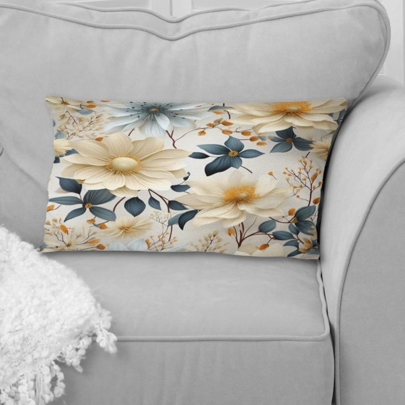 Earthy Elegance Boho Pattern V - Floral Printed Pillow