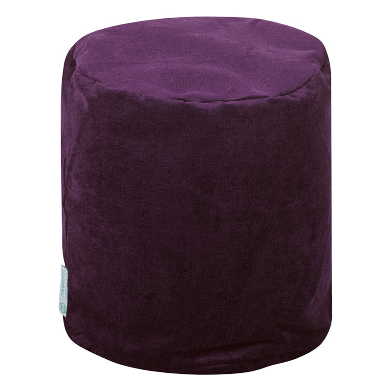 Villa Upholstered Pouf, Aubergine