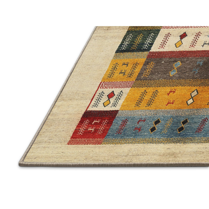Tapis beige/brun/gris contemporain, Rectangle 5 pi x 7 pi
