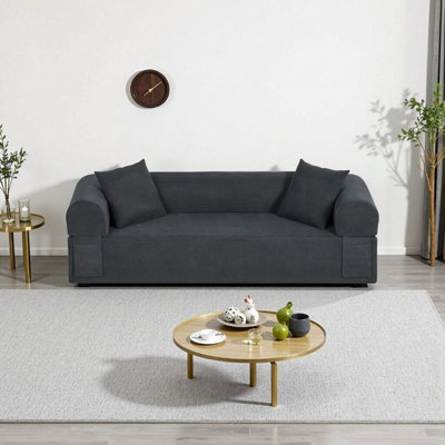 Canapé 3 places désossé - aucun assemblage requis, canapé compact moderne pour salon, appartement ou bureau