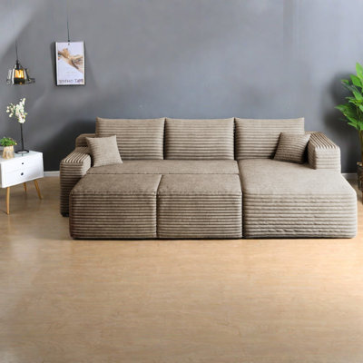 Canapé modulaire en velours côtelé 95 pouces