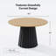 Table de salle à manger 46 "à deux tons ronde en chêne avec piédestal en bois massif Table de salle à manger moderne pour 4 personnes-2077983495-2077983488