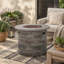 Foyer extérieur rond au propane MgO de 32 pouces, dessus gris - 40 000 BTU, durable et élégant pour les réunions sur la terrasse