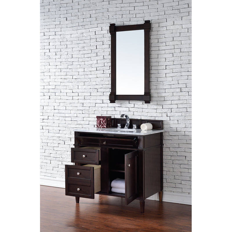 Brittany 36'' W Single Bathroom Vanity Base, Burnished Mahogany