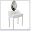 Ensemble de coiffeuse avec miroir Princess, tabouret rembourré et table de maquillage en bois à 4 tiroirs Princess