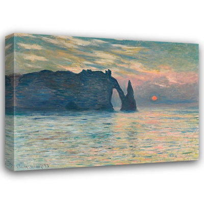 Red Barrel Studio® Monet, Claude Gallery Wrapped Canvas Art Titled: Sunrise at Etretat