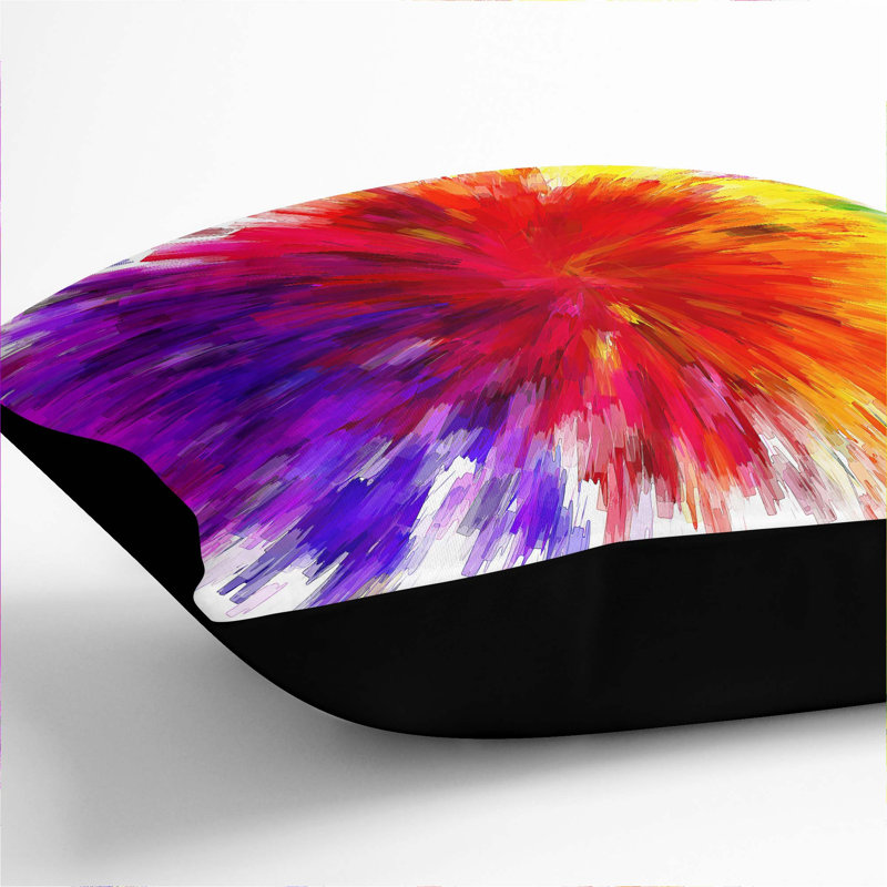 Abstract Square Throw Cushion, Black, 55cm H x 55cm W x 20cm D