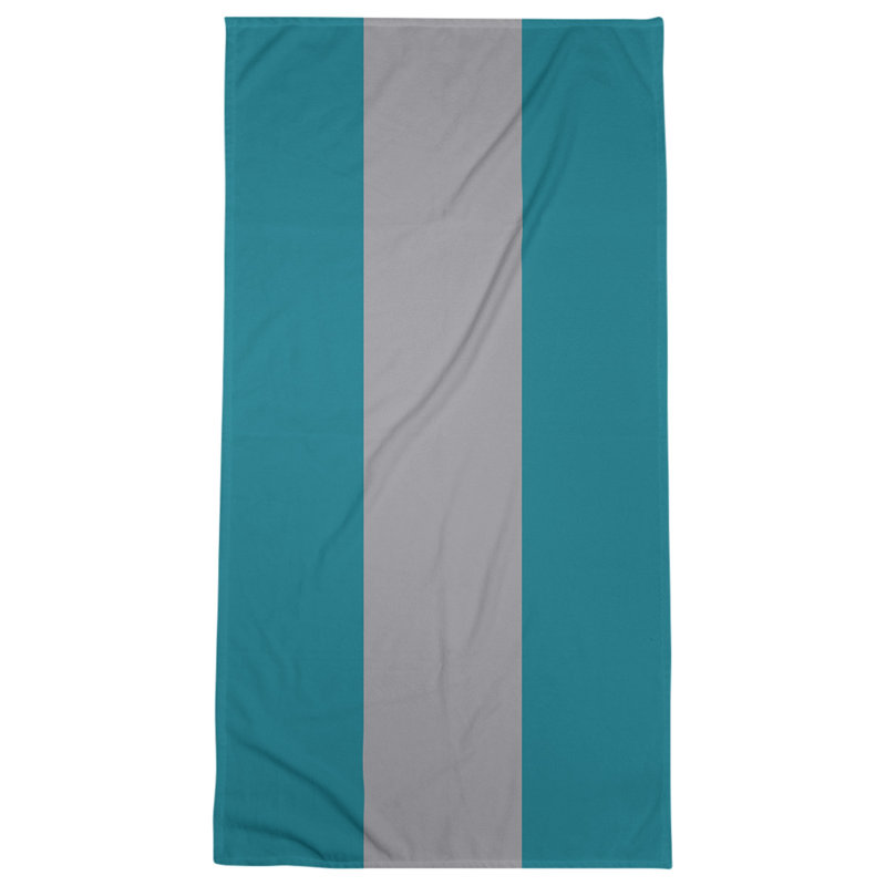 Lightweight Bath Towel, Teal/Gray/Teal