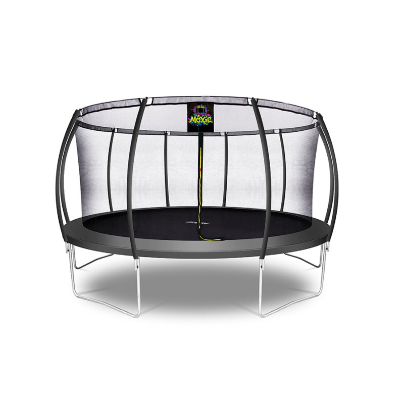 Charcoal 15' Round Outdoor Trampoline with Safety Enclosure