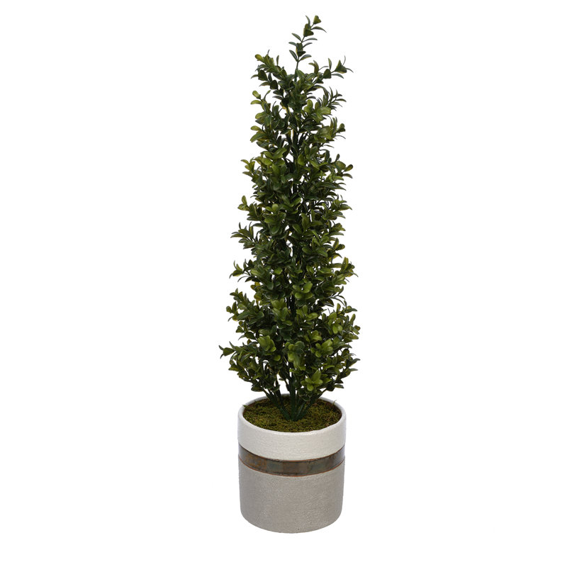 Topiaire de buis artificiel en pot, H 22 po x l 6 po x P 6 po