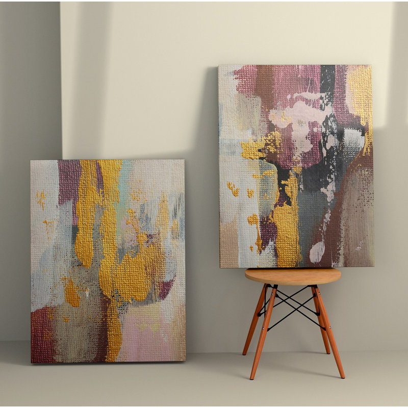 Peinture décorative sur toile (2 pièces), H 27,6 po x l 39,4 po
