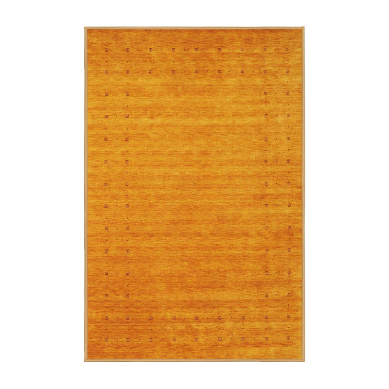 Tapis orange à motif abstrait, Rectangle 5 pi x 7 pi