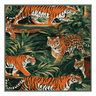 Washable Jungle Cat Big Cats Area Rug