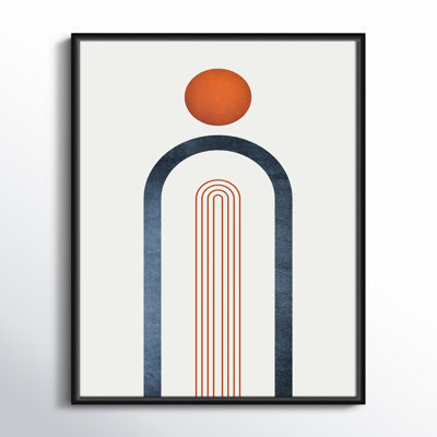 Maguire "Minimalist Midcentury Orange Navy I" Print