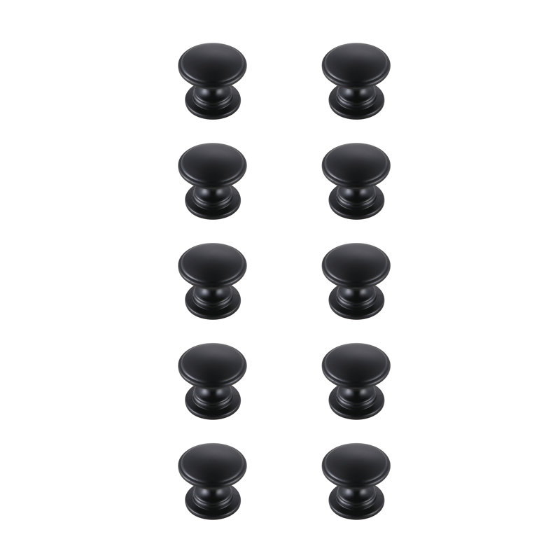 Poignée champignon Balbuena de 1,2 po de diamètre, Noir mat