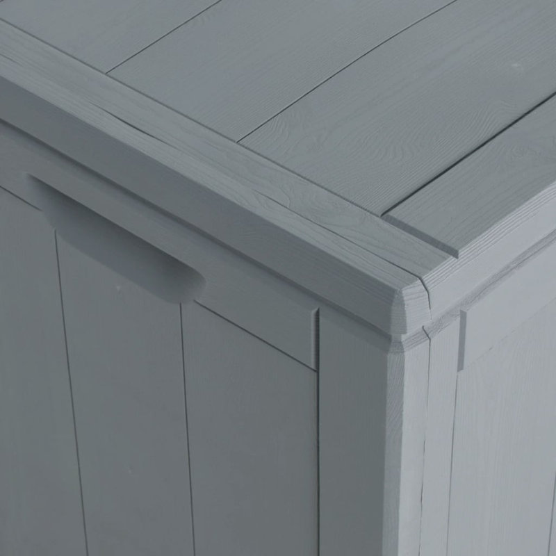 Harijs 17 Stories Garden Storage Box 180L Grey PP Wood Look