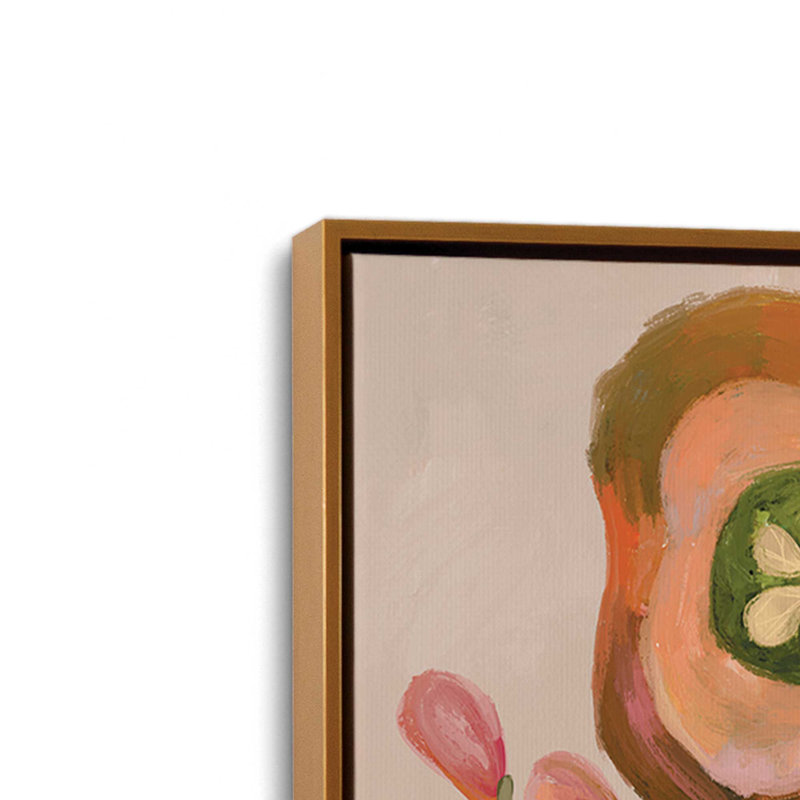 «Funky Bouquet» par Cat Thurman Designs, reproduction d'art, L 30 x H 40, Doré, Toile avec cadre