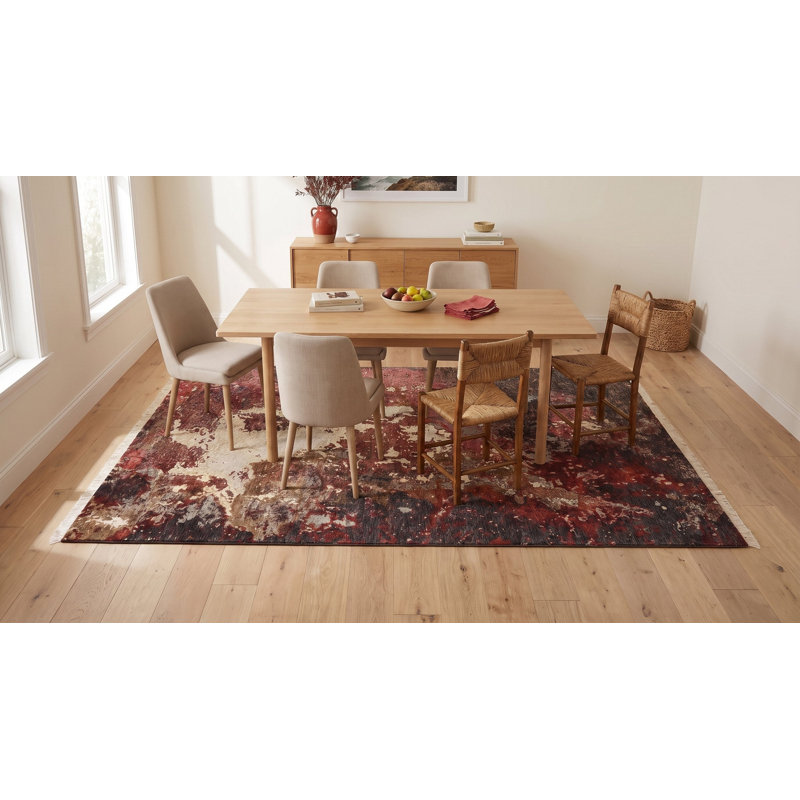Tapis abstrait en laine noué à la main Lydia Lila 8 pi 0 po x 10 pi, Rectangle 120 po x 96 po