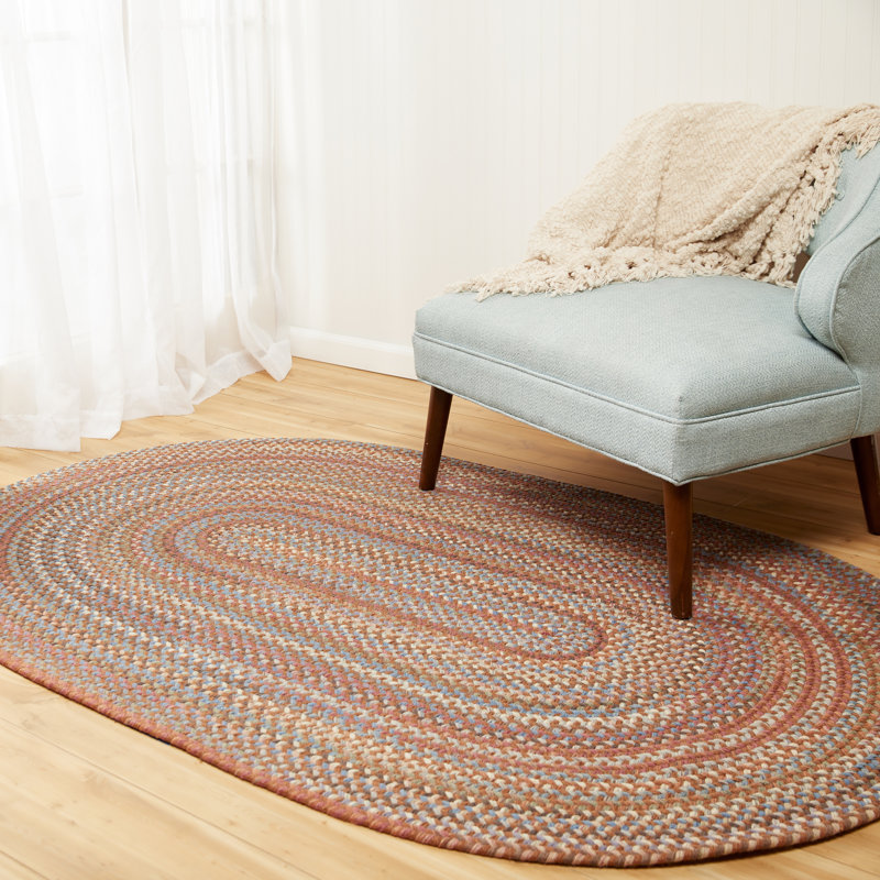 Tapis en laine tressé à la main Millfield, Ovale 2 pi x 4 pi