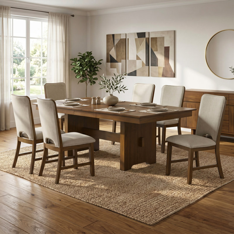 Ensemble de table de salle à manger Farrish, 7 Pcs: Table, 6 Chairs