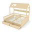 Lit plateforme double House-Style avec tablettes et tiroirs de rangement-125006240