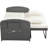 PE Wicker Rattan Double Chaise Lounge, 2-Person Reclining Daybed with Adjustable Back and Cushions-2087564640