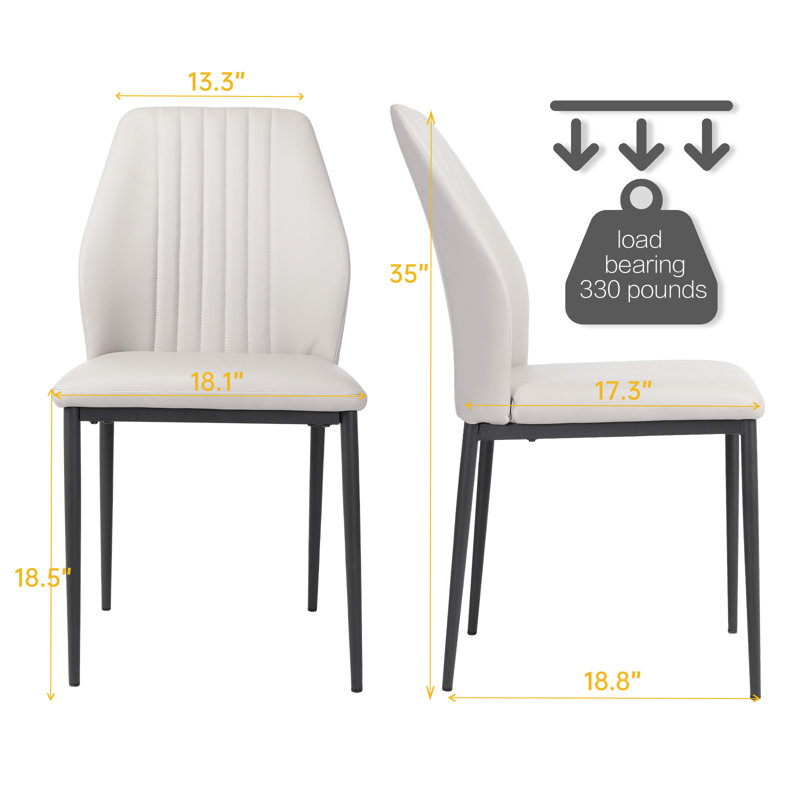 Sroda Upholstered Dining Chair（set of 4）,  White